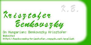 krisztofer benkovszky business card